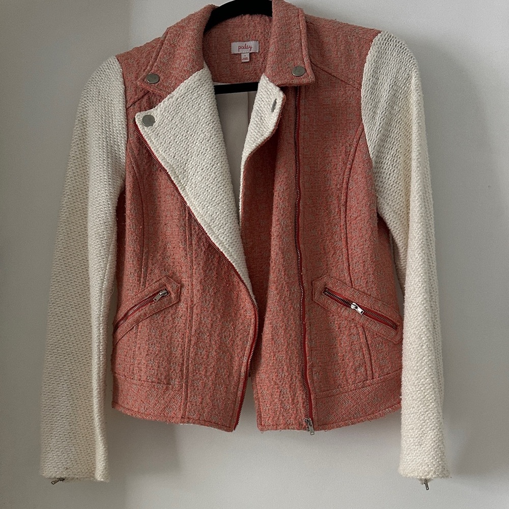 Pixley Coral and Cream Textured Blazer